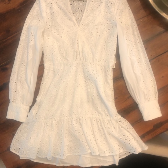 BCBG White Eyelet Flounce Dress - Picture 10 of 12